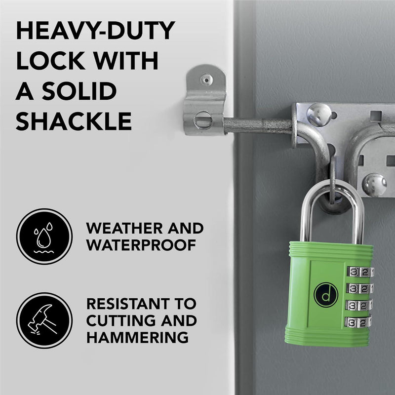 4 Digit Combination Padlock Weatherproof Gym Gate Storage Lock Desired Tools