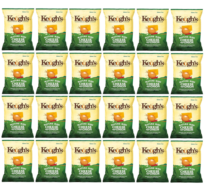 24 x Keoghs Irish Cheese & Onion Crisps 45Gm