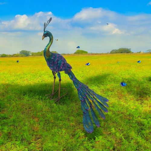71CM METAL PEACOCK - InStock
