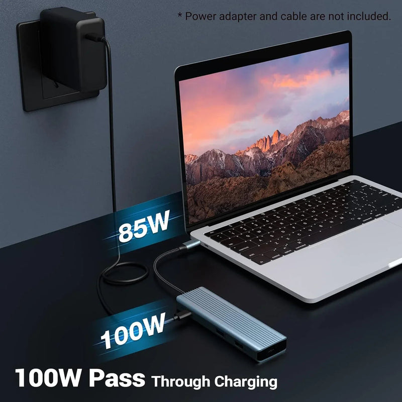 USB C Docking Station 9 in 1 HDMI 4K@30Hz HDMI SD/MicroSD & More