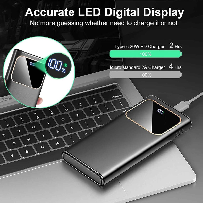 Power Bank Fast Charging 10000mAh 22.5W Portable USB-C PD3.0 QC4.0 LED Display