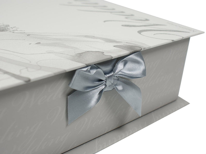 Set Of Two Wedding Memories Keepsake Boxes (SILVER)