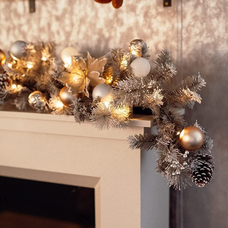 6ft Silver Pre Lit Christmas Garland with 30 Lights