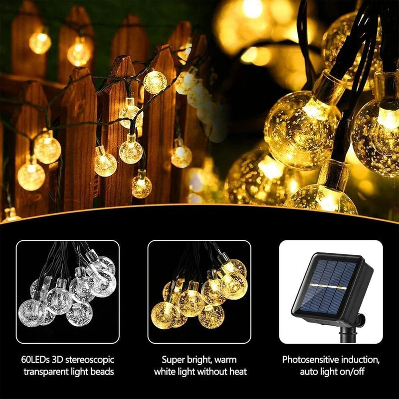 60 LED Solar String Lights 36ft/11m Warm White Fairy Lights for Outdoor & Indoor