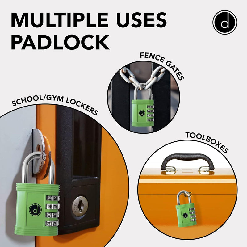 4 Digit Combination Padlock Weatherproof Gym Gate Storage Lock Desired Tools