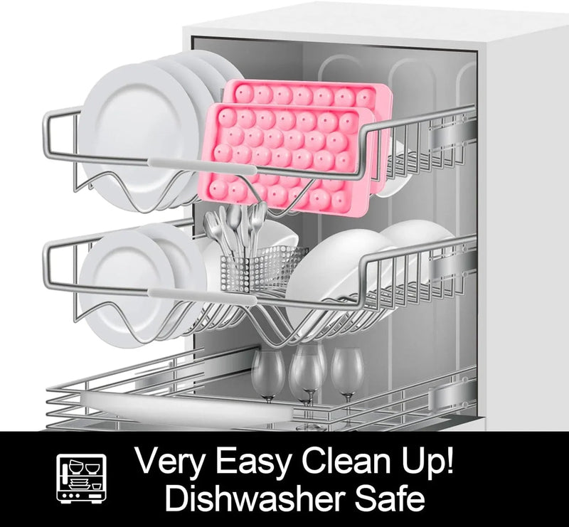 Reusable Ice Cube Tray With Container Scoop & Tongs BPA Free Makes 66 Ice Balls