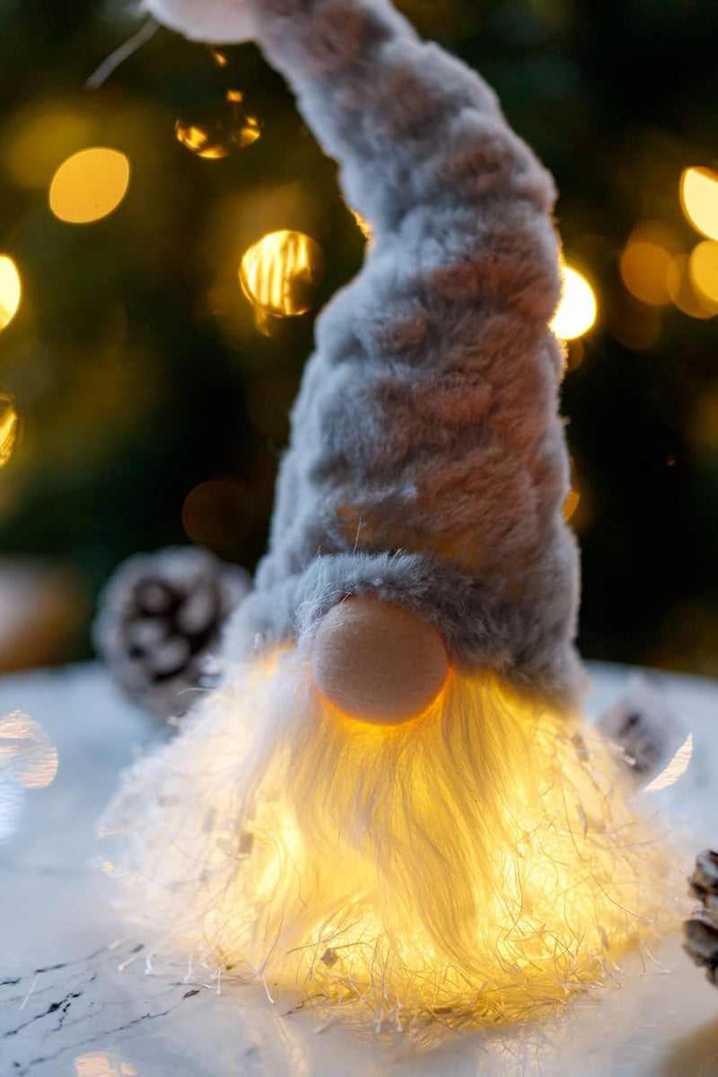 Christmas Plush Grey Gonk with LED Light