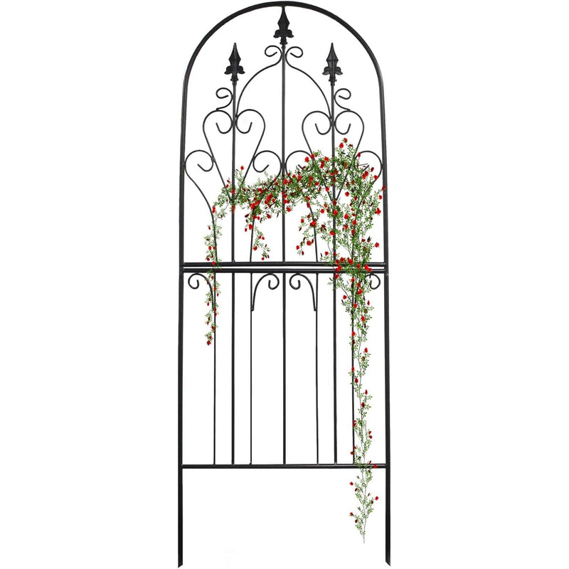 Metal Garden Trellis 70.9 Inch Rust Resistant Climbing Frame Black Premium