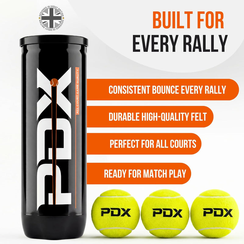 PDX Padel Balls Pack of 3 | High Performance | Durable Felt | Indoor Outdoor