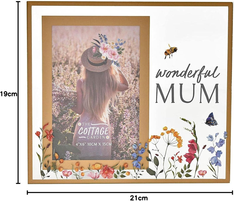Wonderful Mum 6x4 Photo frame - The Cottage Garden
