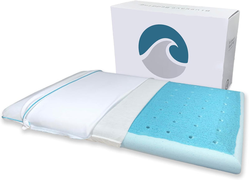 Bluewave Bedding Hyper Slim Memory Foam Pillow, Standard Size, New but open, scruffy box