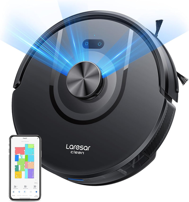 Laresar Mars01 Robotic Vacuum Cleaner with Mop | 8000Pa Suction | Lidar Navigation | 180-Min Battery | Alexa, App and Voice Control | Pet Hair, Carpet and Hard Floor