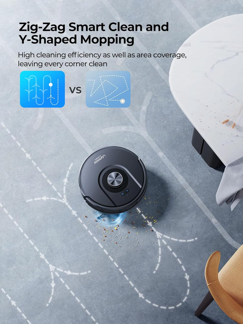 Laresar Mars01 Robotic Vacuum Cleaner with Mop | 8000Pa Suction | Lidar Navigation | 180-Min Battery | Alexa, App and Voice Control | Pet Hair, Carpet and Hard Floor