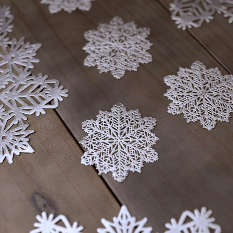Set of 6 Silver Snowflake Placemats And Coasters