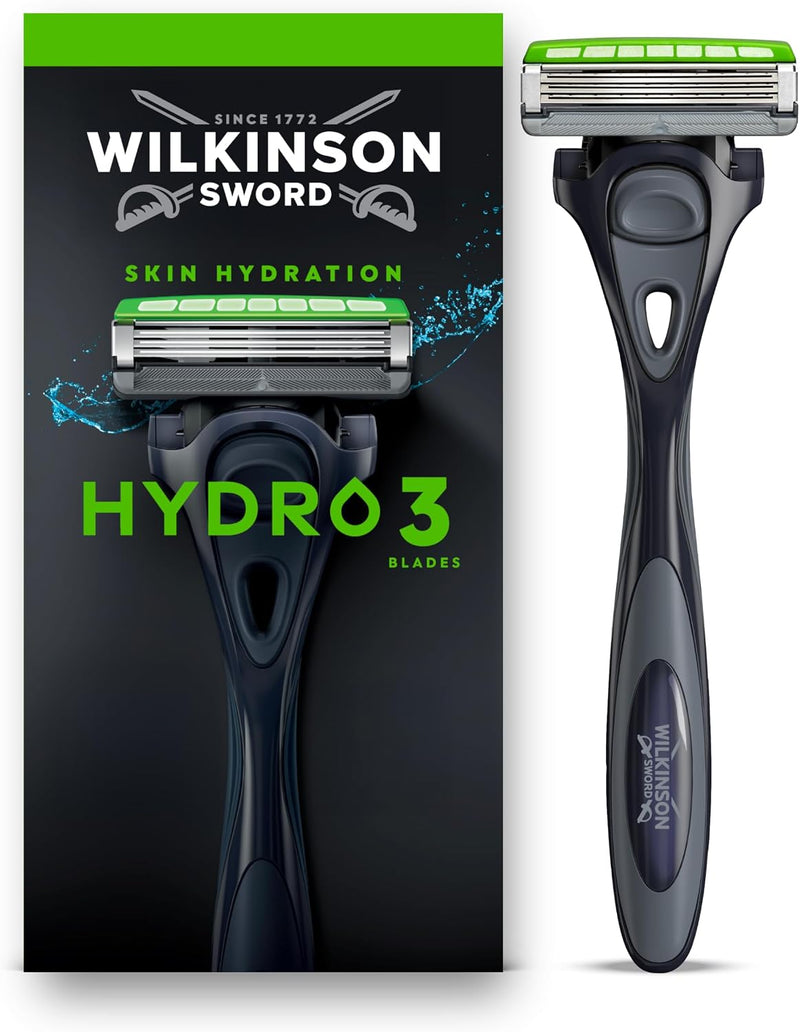 Wilkinson Sword Hydro 3 Men’s Razor Handle, Blade Refill, 1 Pack, New but open, scruffy box