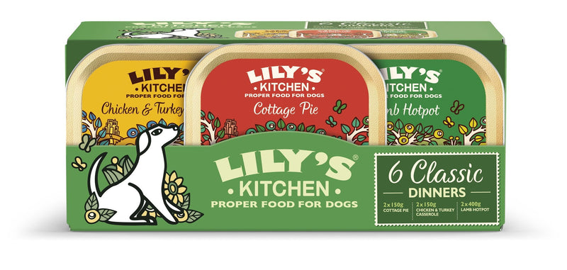 Lily's Kitchen Dog Wet Trays Classic Dinners Multi 6 x 150g - Case of 4