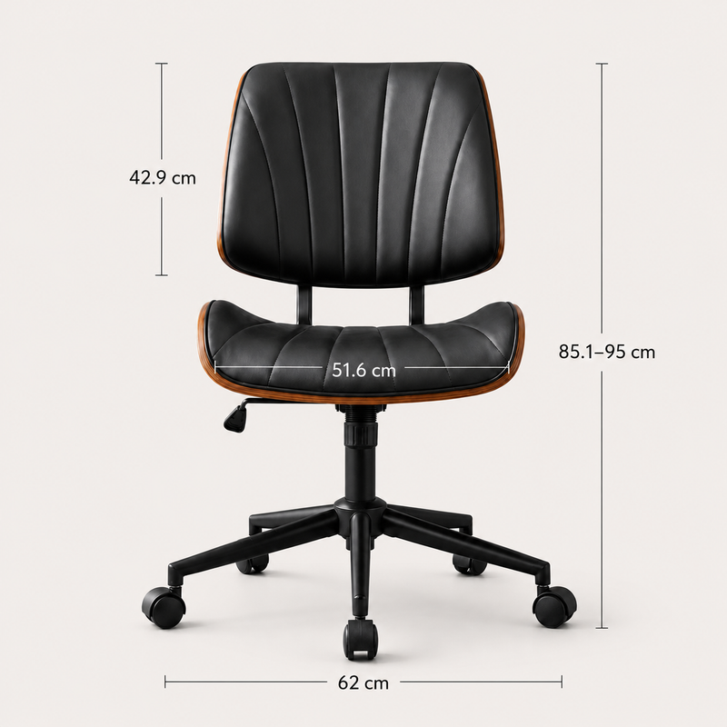Orion Walnut Black Swivel Office Chair