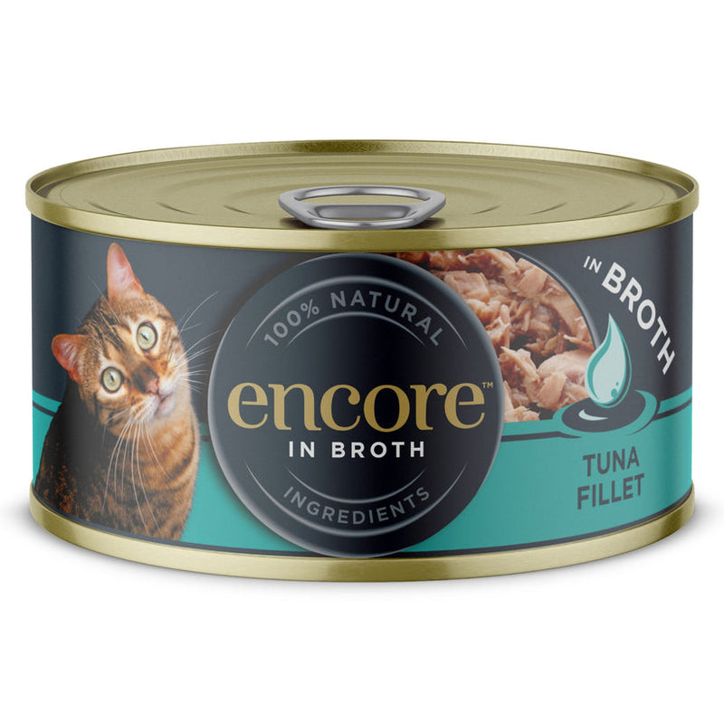 Encore Adult Wet Cat Food Tin - Tuna Fillet in Broth 70g - Case of 12