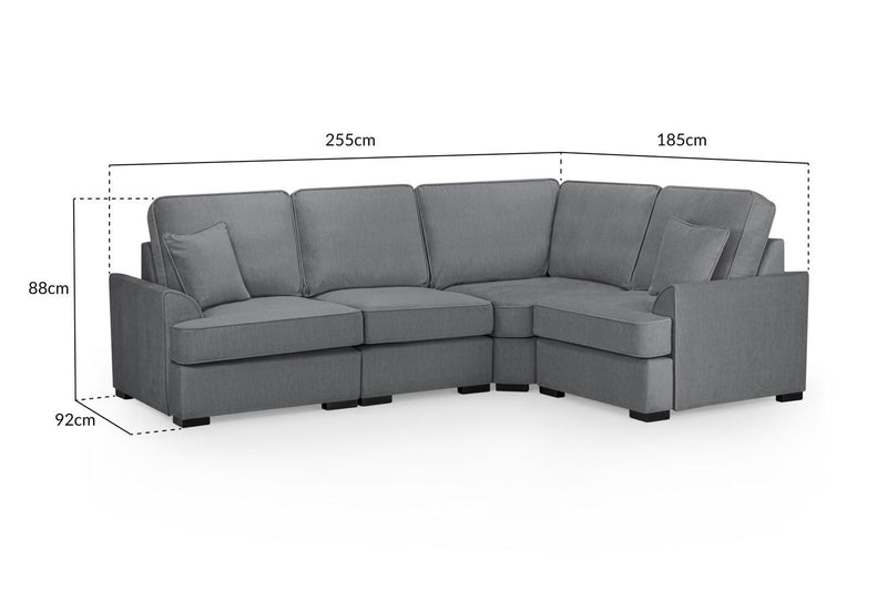 Stylish Grey Universal Corner Sofa: Foam-Filled, Removable Covers, Soft Polyester Fabric