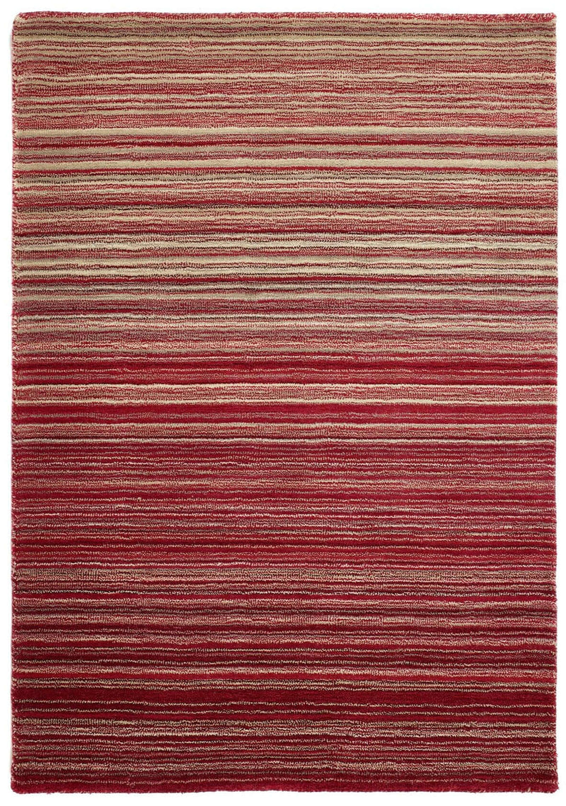 Fine Stripes Red Wool Rug