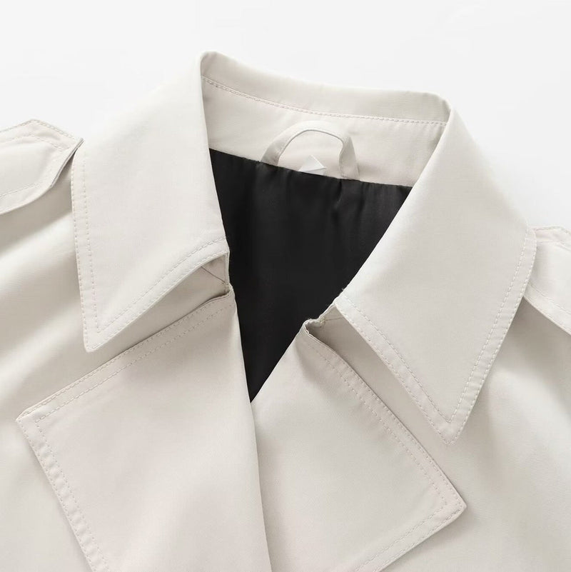 British Style Short Lapel Trench Coat