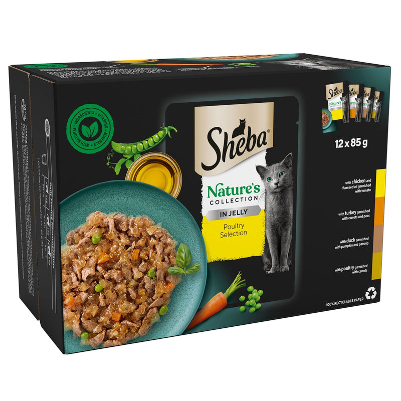 Sheba Nature's Collection Adult Cat Food Poultry in Jelly 12 x 85g Pouch - Case of 4