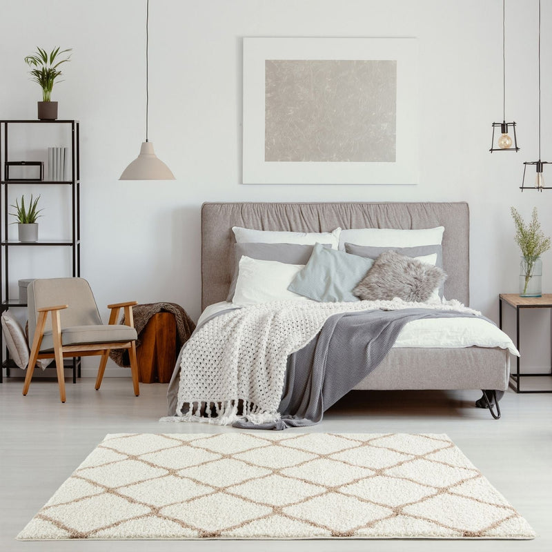 Moroccan Ivory Shaggy Rug | 730