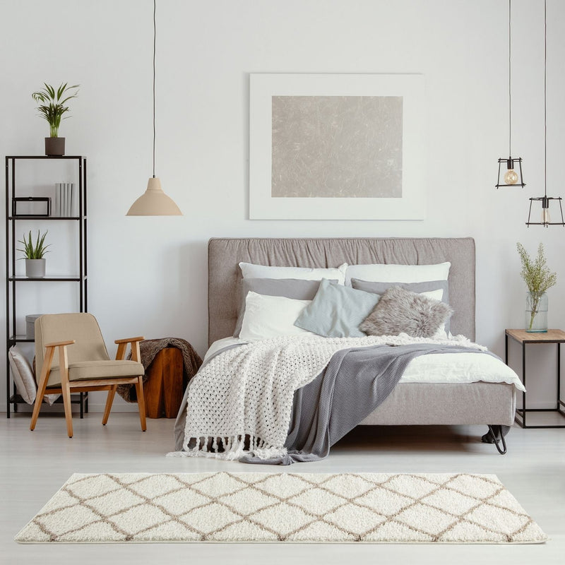 Moroccan Ivory Shaggy Rug | 730