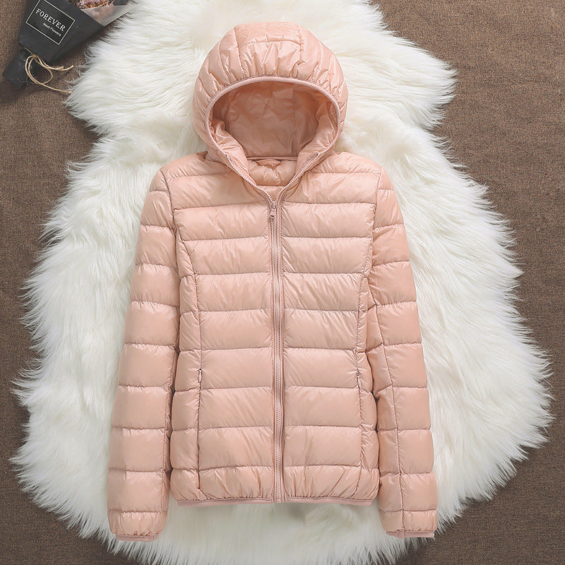 Women's Short Slim-fit Lightweight Thin Loose Hooded Coat