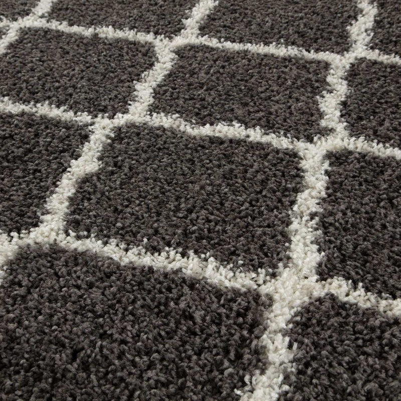 Moroccan Dark Grey Shaggy Rug | 740
