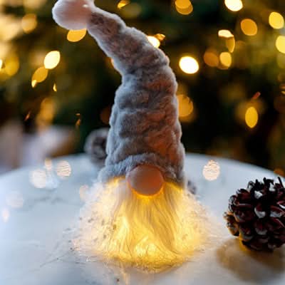 Christmas Plush Grey Gonk with LED Light