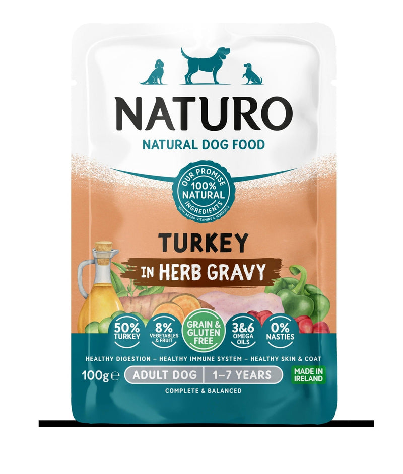 Naturo Adult Grain and Gluten Free Turkey in Herb Gravy 100g - Case of 12