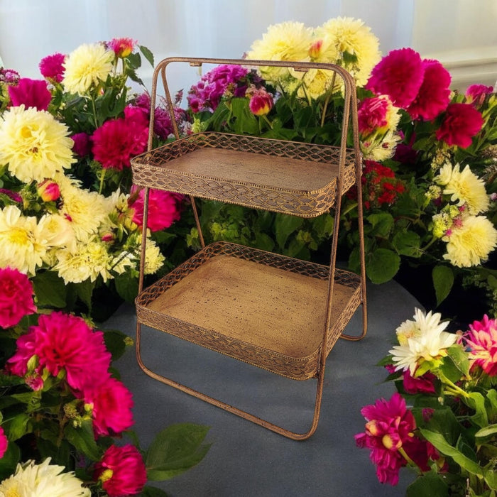 59CM RUSTY METAL DISPLAY SHELF