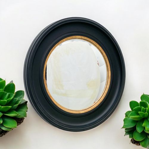 74X74CM RUSTY BLACK/GOLD FR CONVEX MIRROR - InStock