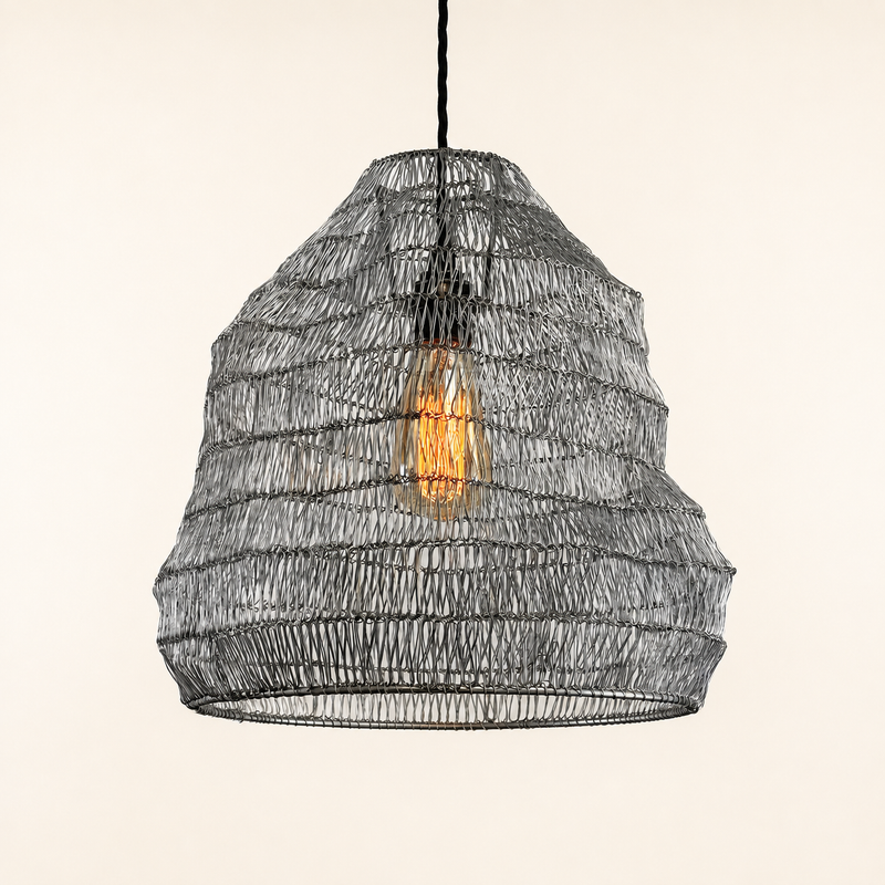 Walton ~ Beehive Large Silver Wire Mesh Lampshade Pendant Ceiling Light