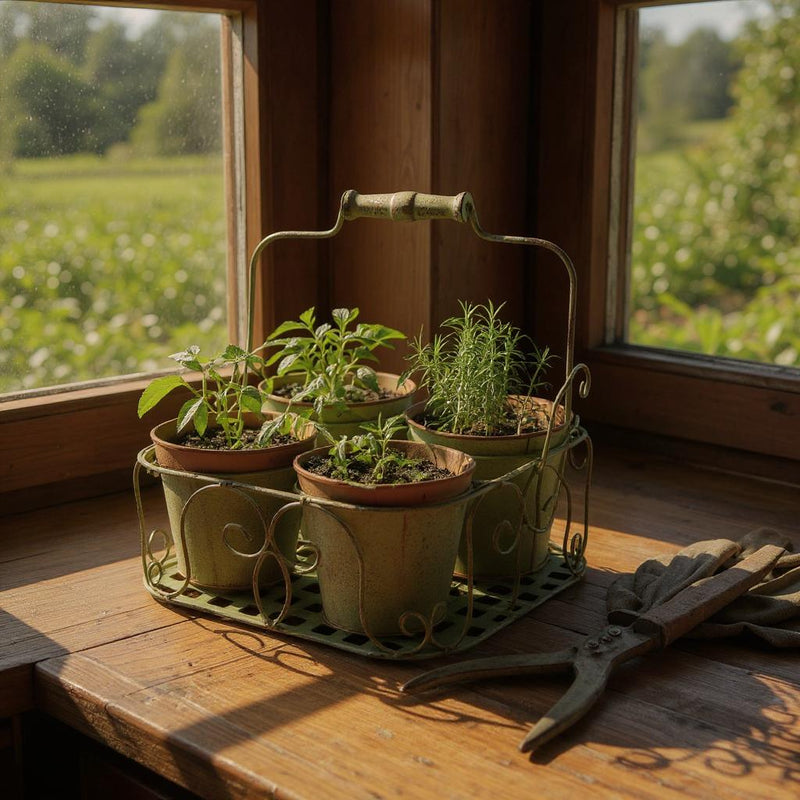 GREEN 4 POT PLANTER