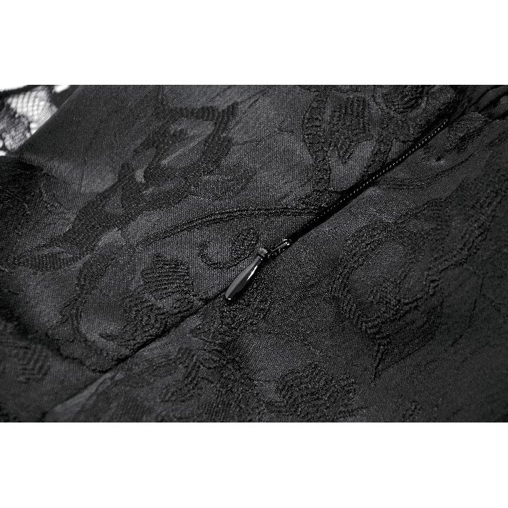 Dark in Love Morgana Gothic Off-Shoulder Lace Hem Dress