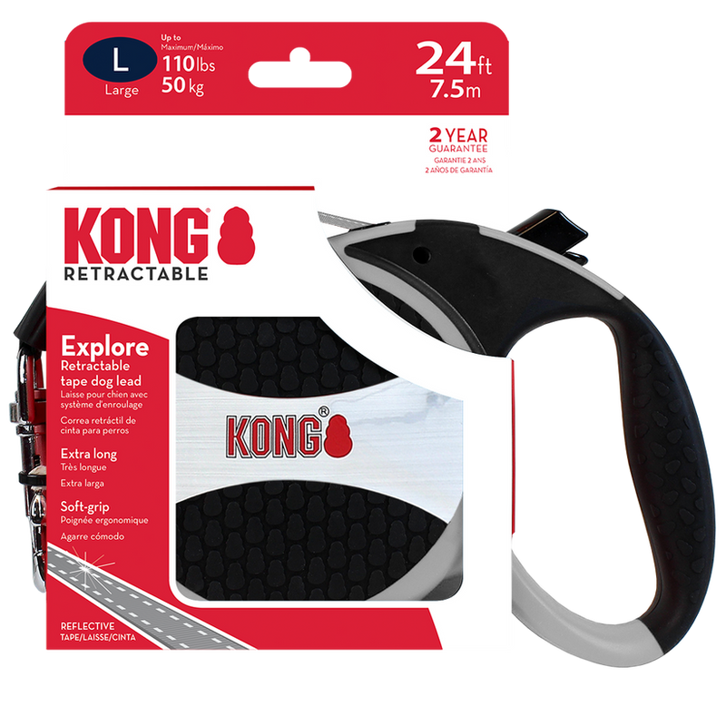 KONG Explore Retractable Grey Large Up To 50kg 7.5m