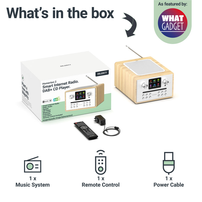 MAJORITY HOMERTON 2 MUSIC SYSTEM OAK