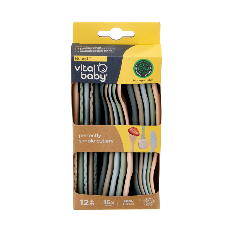 Vital Baby Perfectly Simple Cutlery 15 Pack - Natural