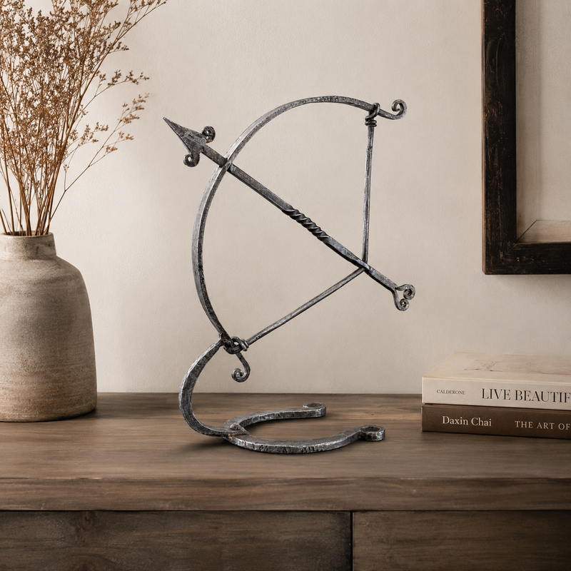 Armillary Arrow Solid Wrought Iron Sculpture