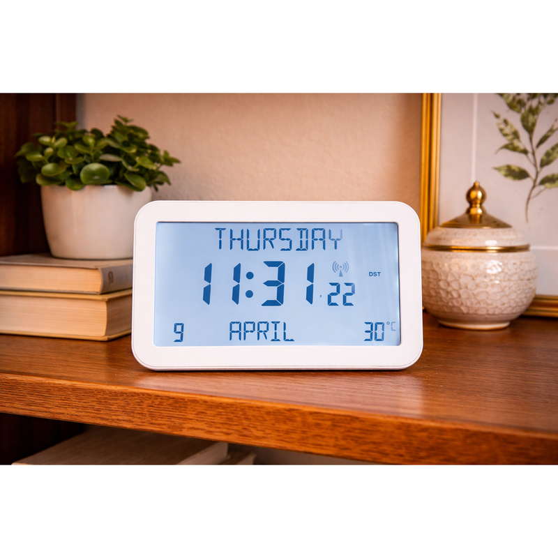 Backlit Easy to Read Full Disclosure Clock White