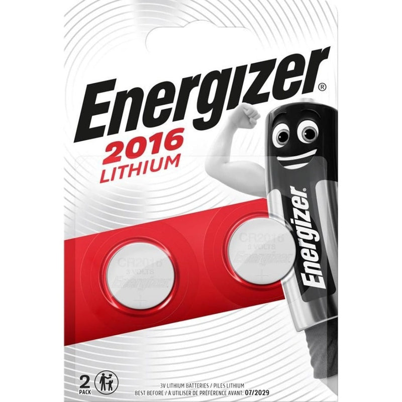 Energizer CR2016 3V Lithium Coin Cell Battery Pack of 2