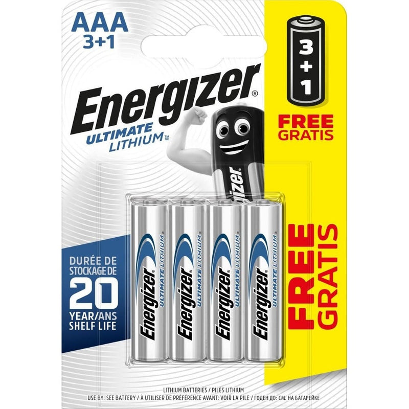Energizer AAA Ultimate Lithium Batteries - Pack of 4