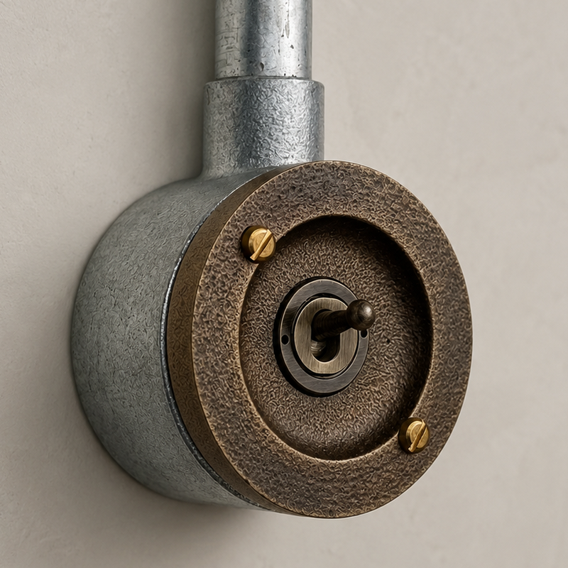 Single Gang Bronze Conduit Metal Light Switch Industrial
