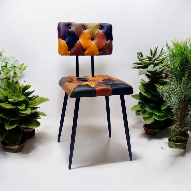 85CM LEATHER CHAIR  Harlequin diamond pattern