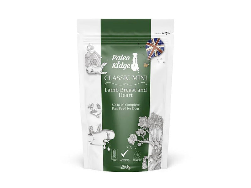 Paleo Ridge Classic Mini Lamb Breast and Heart 250g