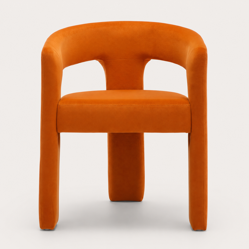 Nordic Ember Orange Upholstered Accent Chair