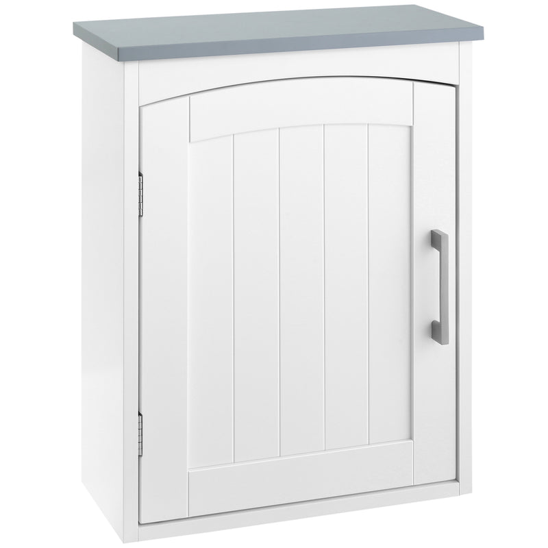 kleankin Wall Mounted Bathroom Cabinet with Adjustable Shelf, Light Grey