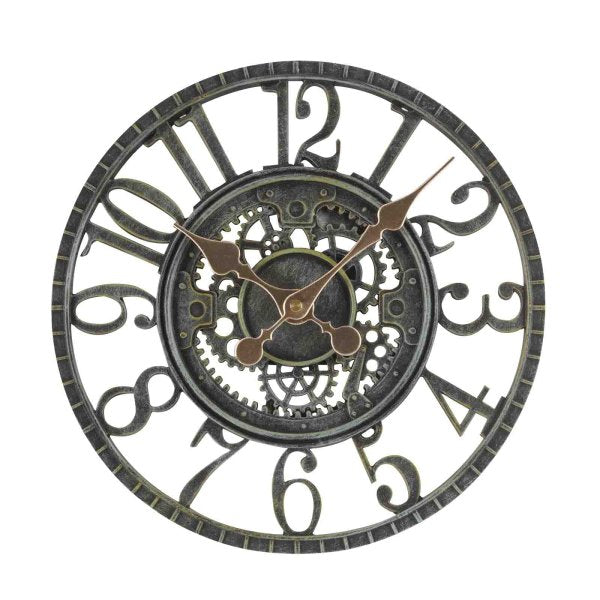 30cm Vintage Verdigris Mechanical Garden Wall Clock